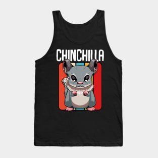 Chinchilla - Cute Retro Style Kawaii Rodent Tank Top